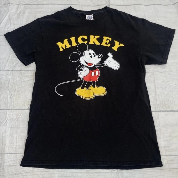 Vintage Mickey Mouse Black T-Shirt Size M Adult Unisex Disney Delta Pro Weight - Picture 1 of 8